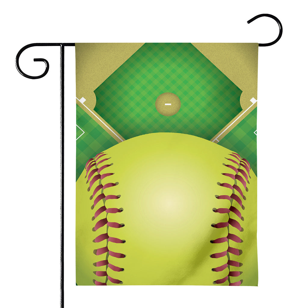 Softball Field And Ball Print House Flag