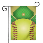 Softball Field And Ball Print House Flag