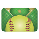 Softball Field And Ball Print Indoor Door Mat