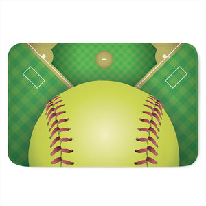 Softball Field And Ball Print Indoor Door Mat