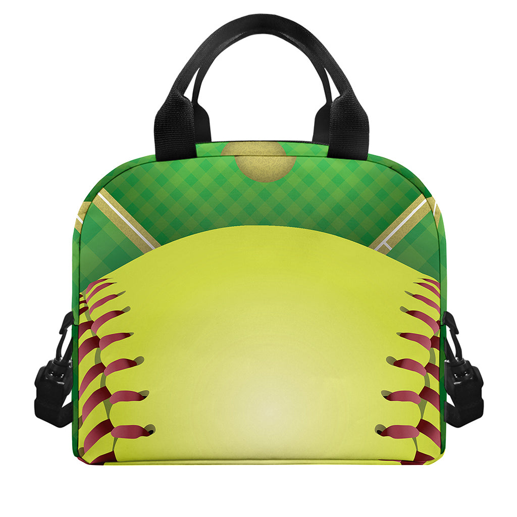 Softball Field And Ball Print Insulated Lunch Bag