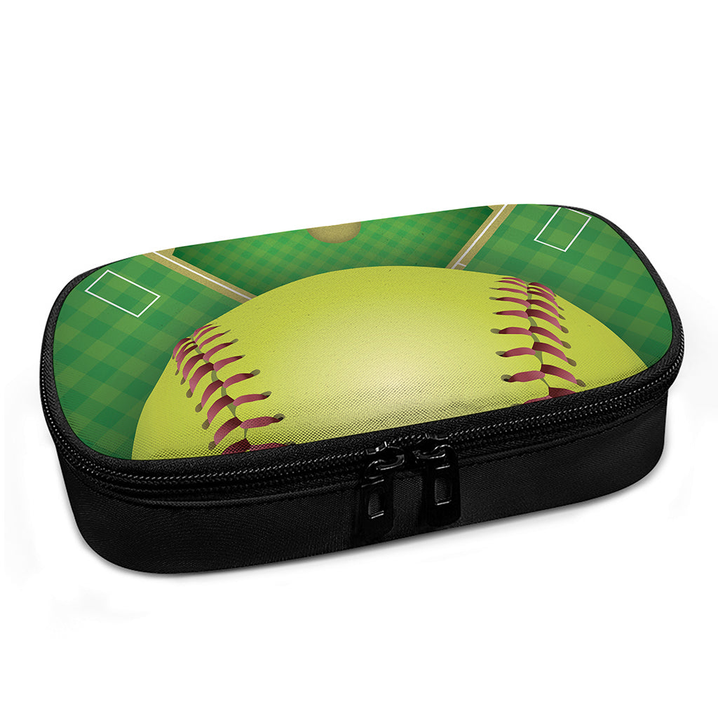 Softball Field And Ball Print Insulin Cooler Travel Case