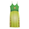 Softball Field And Ball Print Jersey Midi Cami Dress