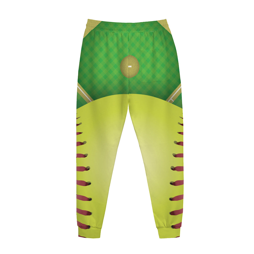 Softball Field And Ball Print Jogger Pants