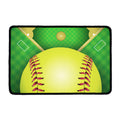 Softball Field And Ball Print Kitchen Mat