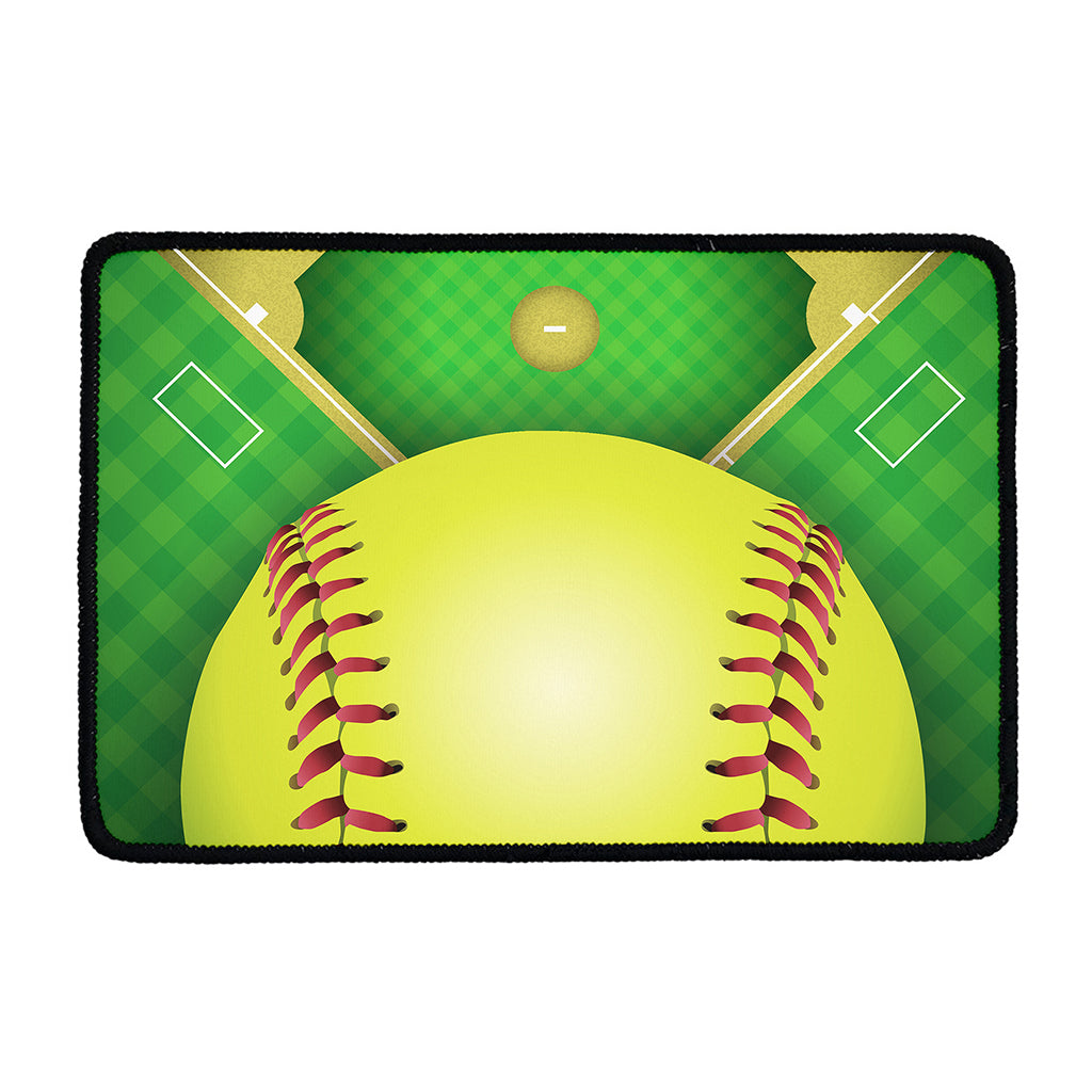 Softball Field And Ball Print Kitchen Mat