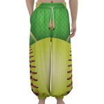 Softball Field And Ball Print Lantern Pants