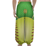 Softball Field And Ball Print Lantern Pants