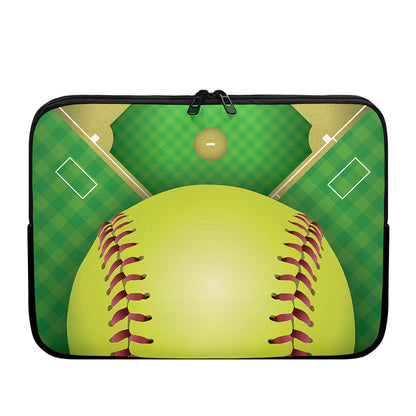 Softball Field And Ball Print Laptop Sleeve