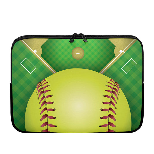 Softball Field And Ball Print Laptop Sleeve