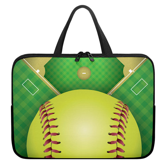 Softball Field And Ball Print Laptop Sleeve With Handle