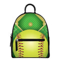 Softball Field And Ball Print Leather Backpack