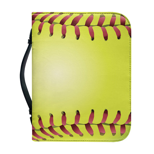 Softball Field And Ball Print Leather Bible Cover