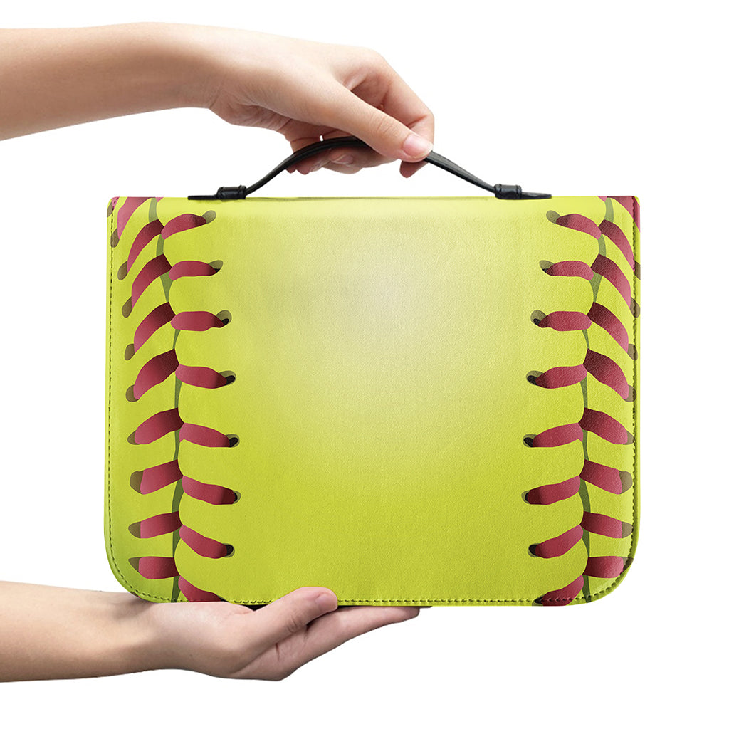 Softball Field And Ball Print Leather Bible Cover
