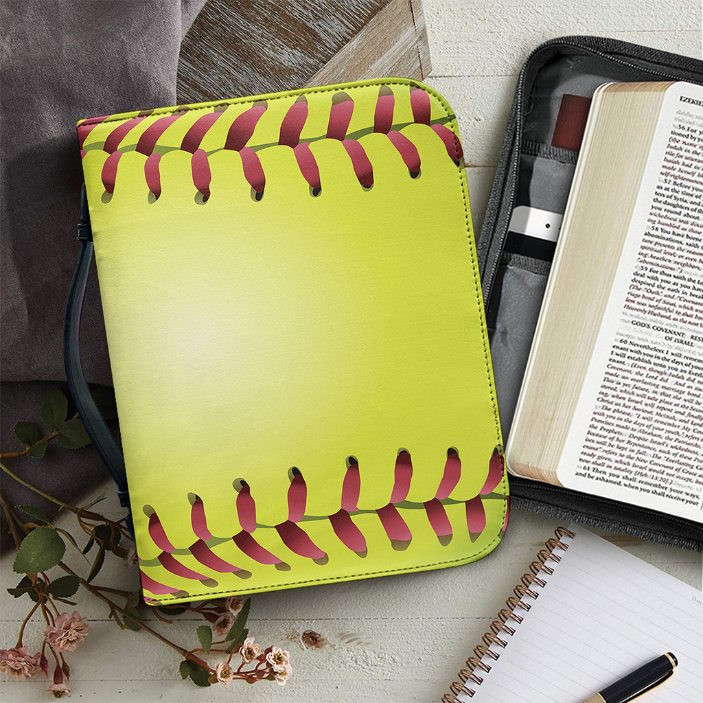 Softball Field And Ball Print Leather Bible Cover