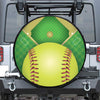 Softball Field And Ball Print Leather Spare Tire Cover