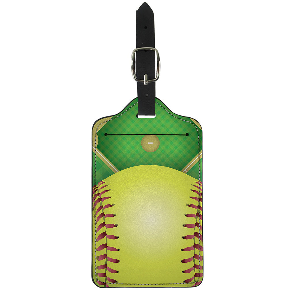 Softball Field And Ball Print Luggage Tag