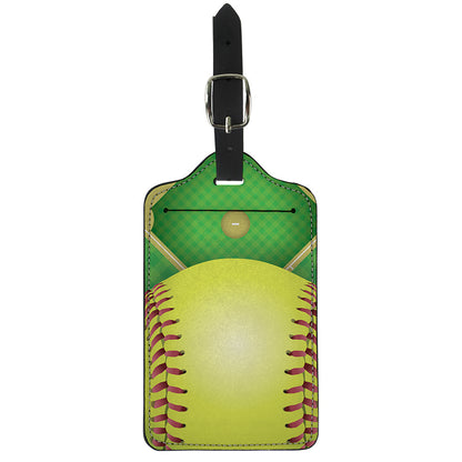 Softball Field And Ball Print Luggage Tag