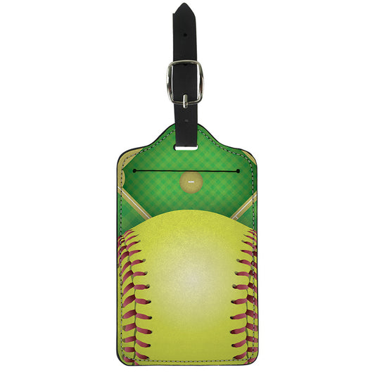 Softball Field And Ball Print Luggage Tag