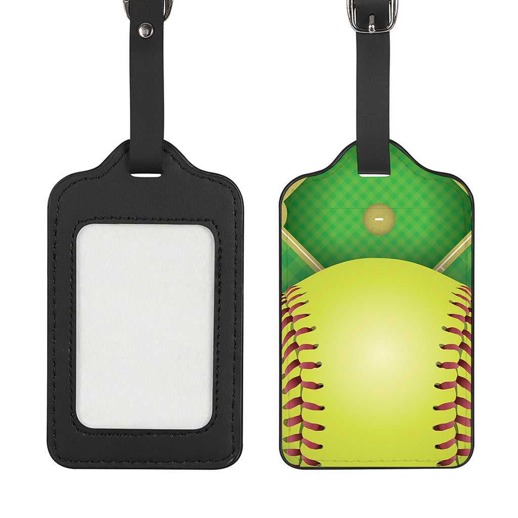 Softball Field And Ball Print Luggage Tag