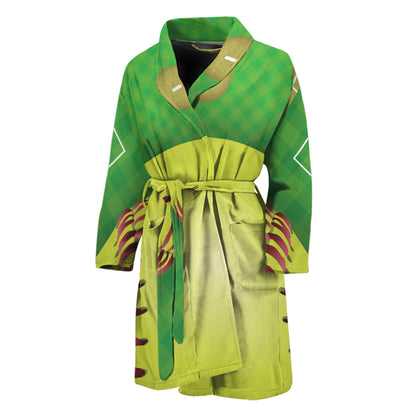 Softball Field And Ball Print Men's Bathrobe