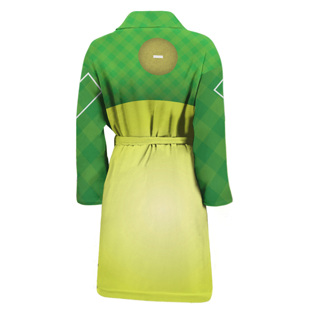 Softball Field And Ball Print Men's Bathrobe