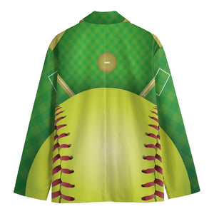 Softball Field And Ball Print Men's Blazer