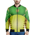 Softball Field And Ball Print Men's Bomber Jacket