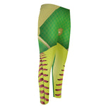 Softball Field And Ball Print Men's Compression Pants