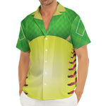 Softball Field And Ball Print Men's Deep V-Neck Shirt