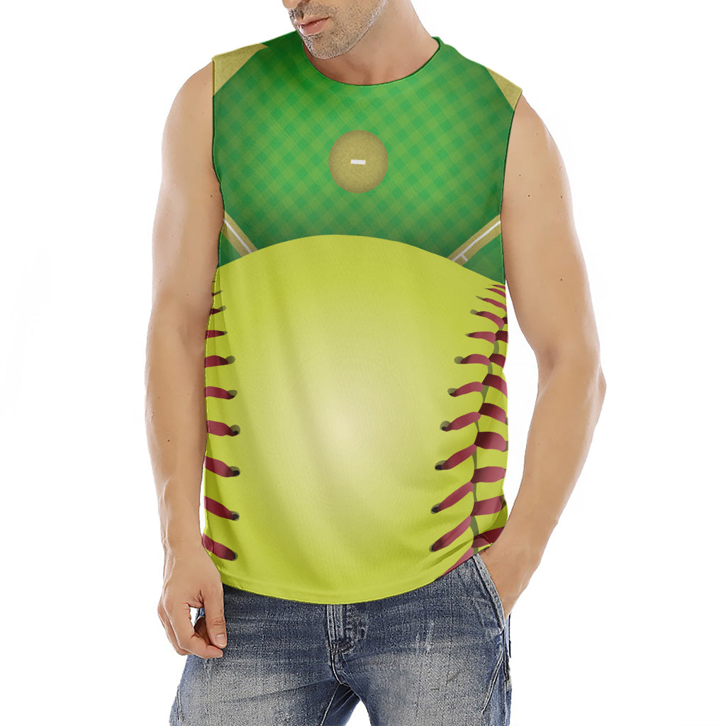 Softball Field And Ball Print Men's Fitness Tank Top