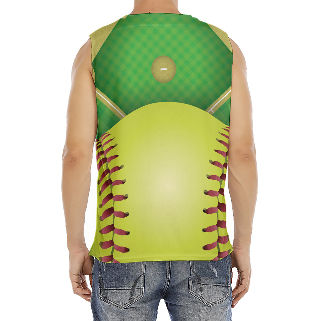 Softball Field And Ball Print Men's Fitness Tank Top