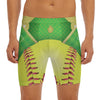 Softball Field And Ball Print Men's Long Boxer Briefs