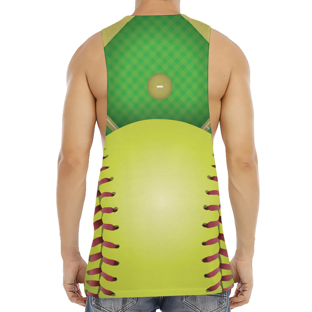 Softball Field And Ball Print Men's Muscle Tank Top