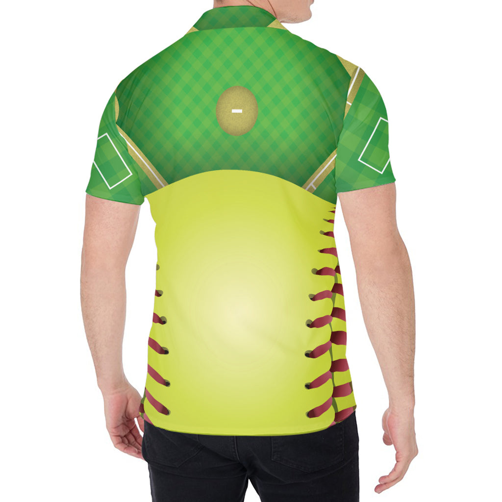 Softball Field And Ball Print Men's Shirt