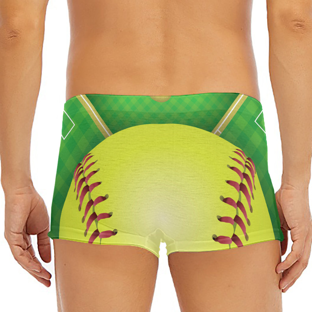 Softball Field And Ball Print Men's Short Boxer Briefs