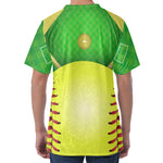 Softball Field And Ball Print Men's Velvet T-Shirt