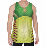 Softball Field And Ball Print Men's Velvet Tank Top