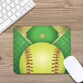 Softball Field And Ball Print Mouse Pad