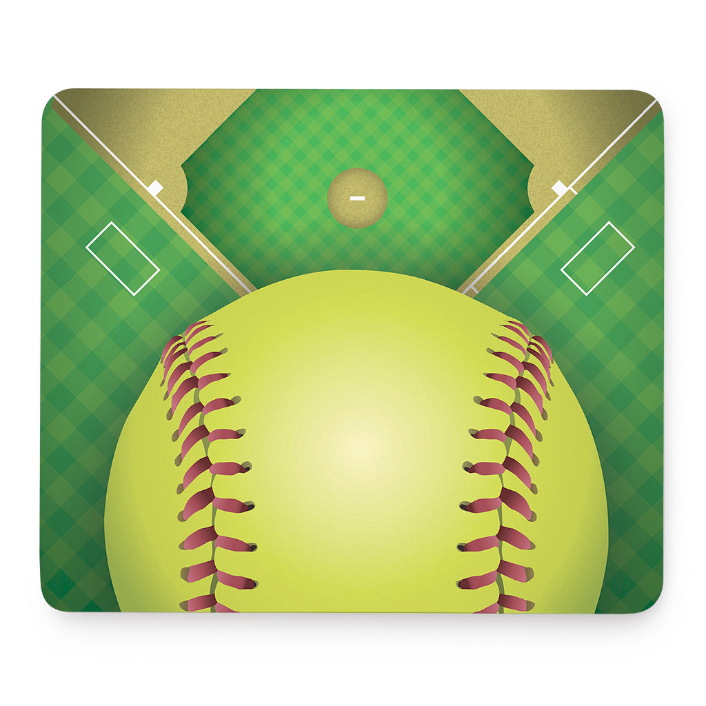 Softball Field And Ball Print Mouse Pad