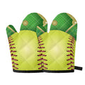 Softball Field And Ball Print Oven Mitts