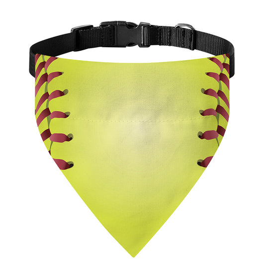 Softball Field And Ball Print Over The Collar Dog Bandana
