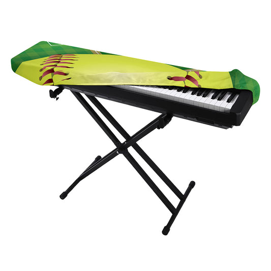 Softball Field And Ball Print Piano Keyboard Cover