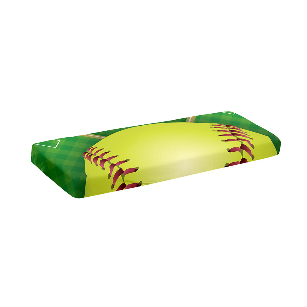 Softball Field And Ball Print Piano Keyboard Cover