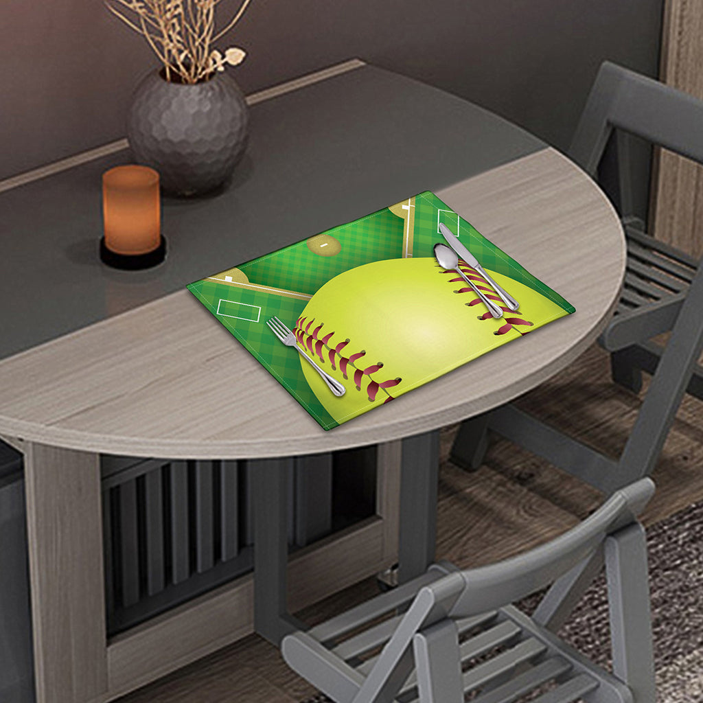 Softball Field And Ball Print Placemat