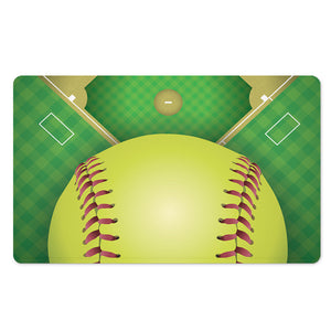 Softball Field And Ball Print Polyester Doormat