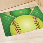 Softball Field And Ball Print Polyester Doormat