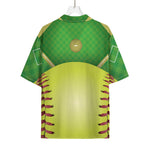 Softball Field And Ball Print Rayon Hawaiian Shirt