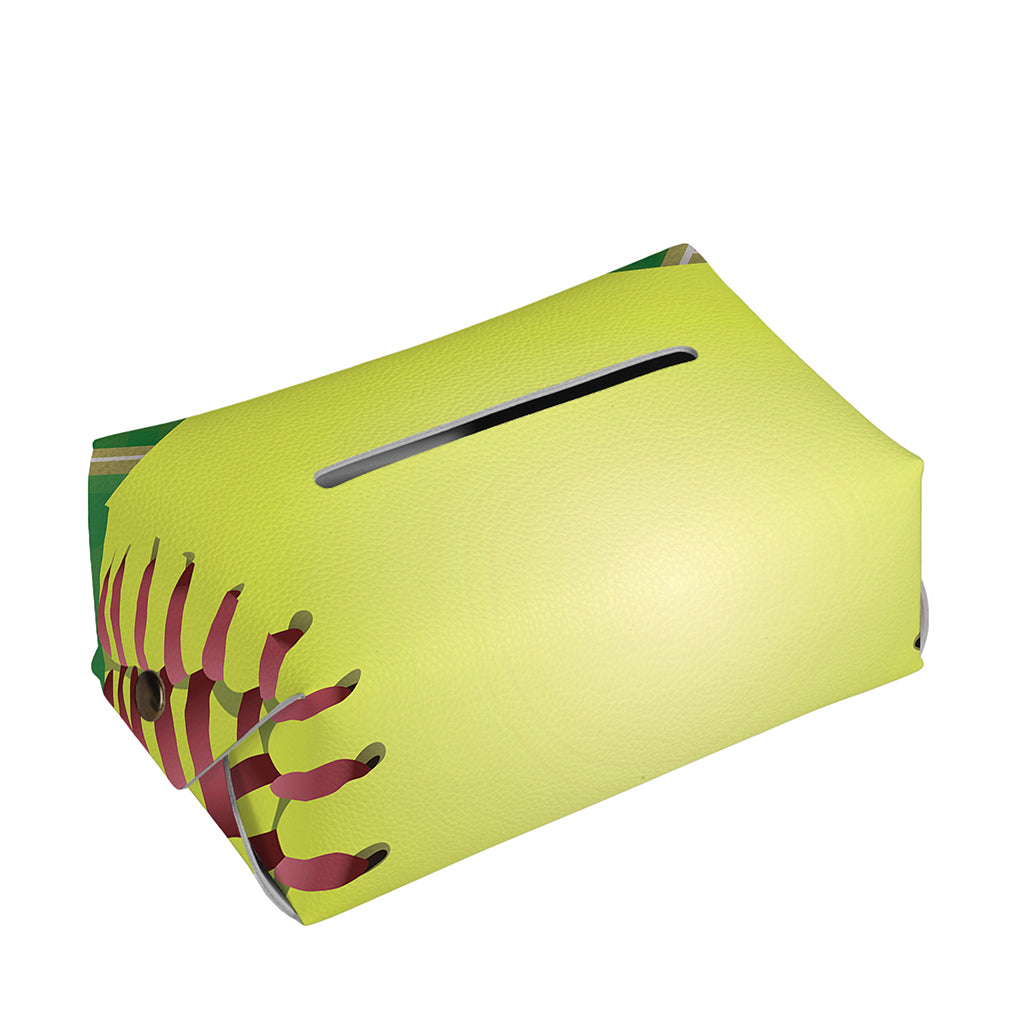 Softball Field And Ball Print Rectangle Tissue Box Cover