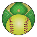 Softball Field And Ball Print Round Floor Mat